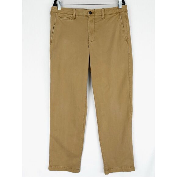 GAP Pants Mens 34x32 Brown Straight Relaxed Vintage Wash Stretch‎ Chino Preppy - Picture 1 of 16